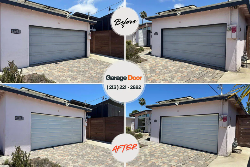 Before and after: garage door repair Bainbridge Island, WA